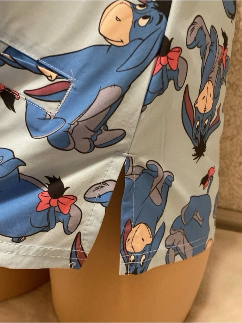 Disney Light Blue Eeyore Print Scrub Top - Picture 5 of 14